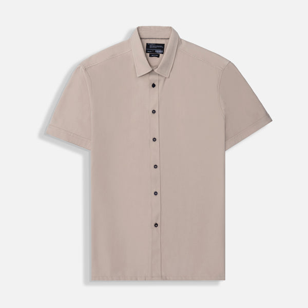 CAMISA MANGA CORTA COLOR BEIGE