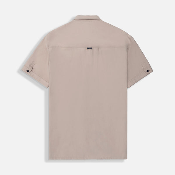 CAMISA MANGA CORTA COLOR BEIGE