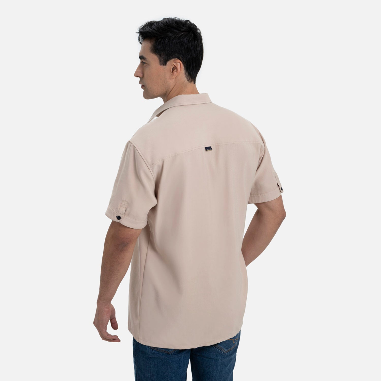 CAMISA MANGA CORTA COLOR BEIGE