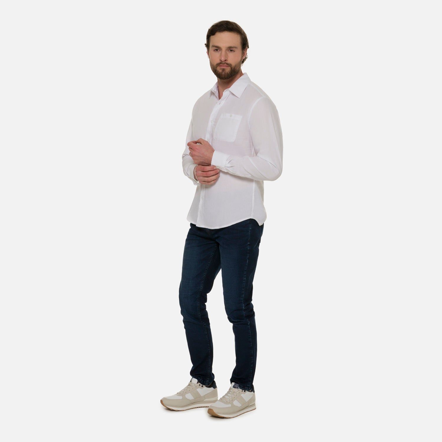 CAMISA MANGA LARGA COLOR BLANCO BLANCO