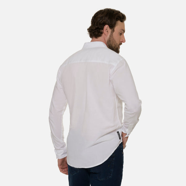 CAMISA MANGA LARGA COLOR BLANCO BLANCO