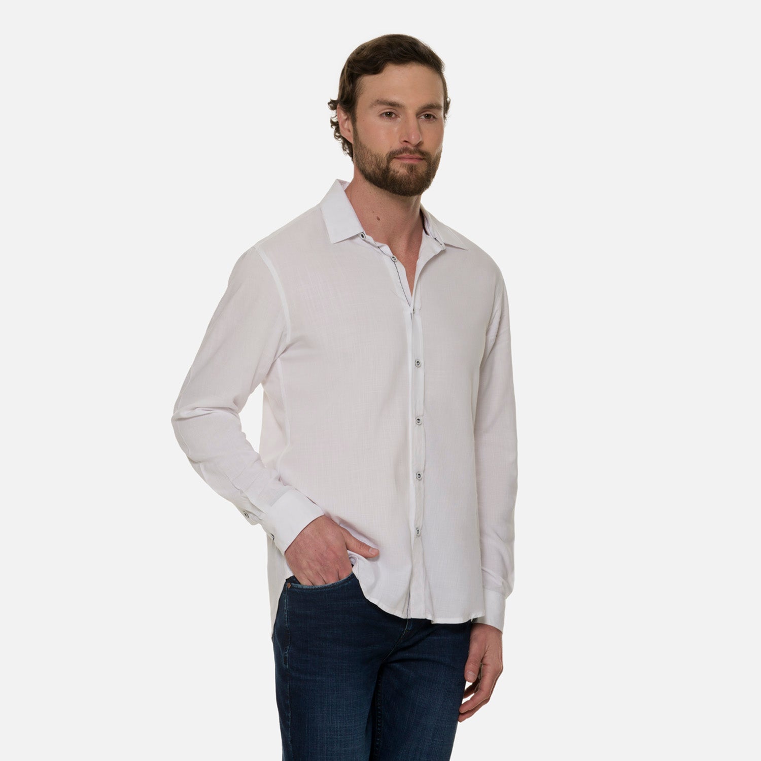 CAMISA MANGA CORTA COLOR BLANCO BLANCO