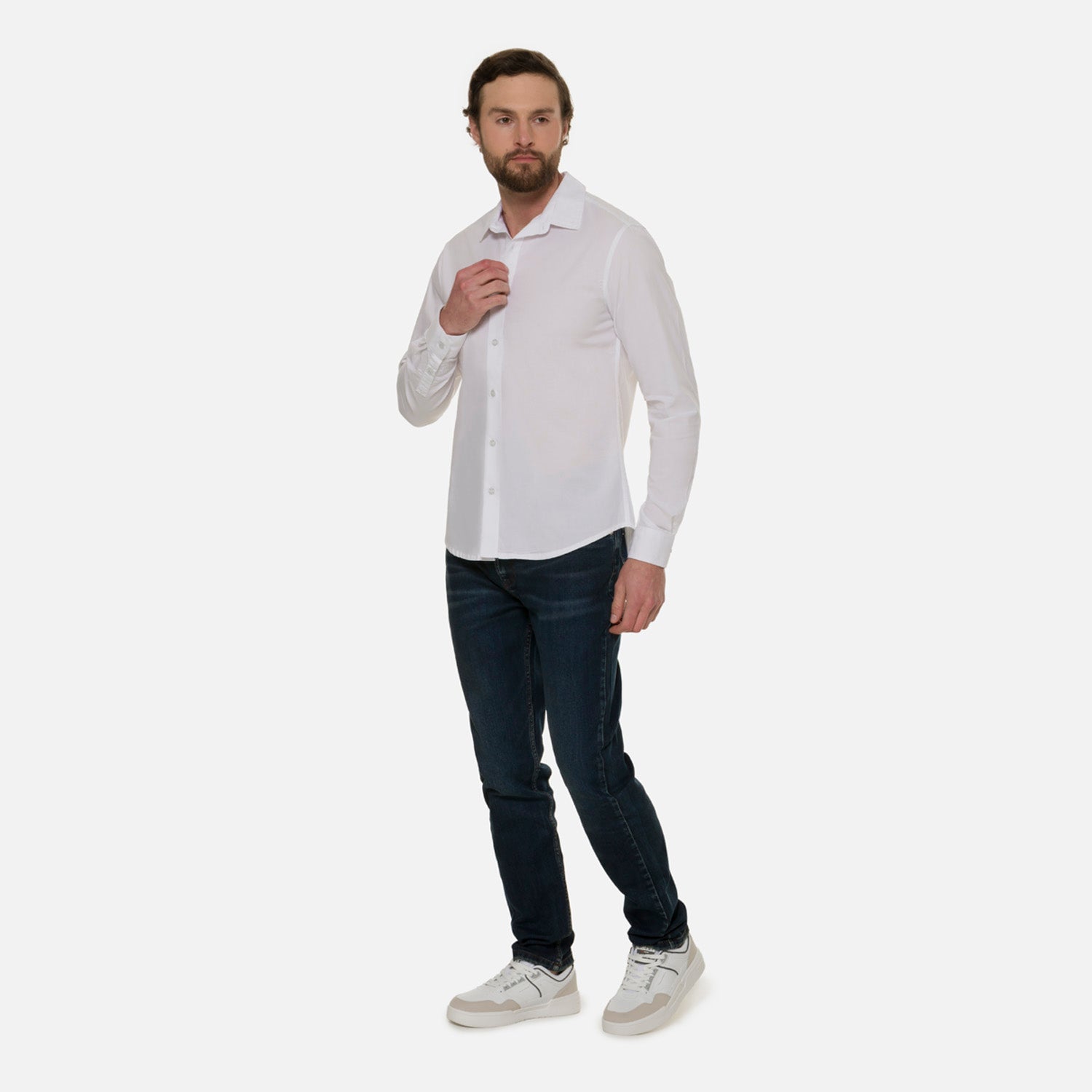 CAMISA MANGA LARGA COLOR BLANCO BLANCO