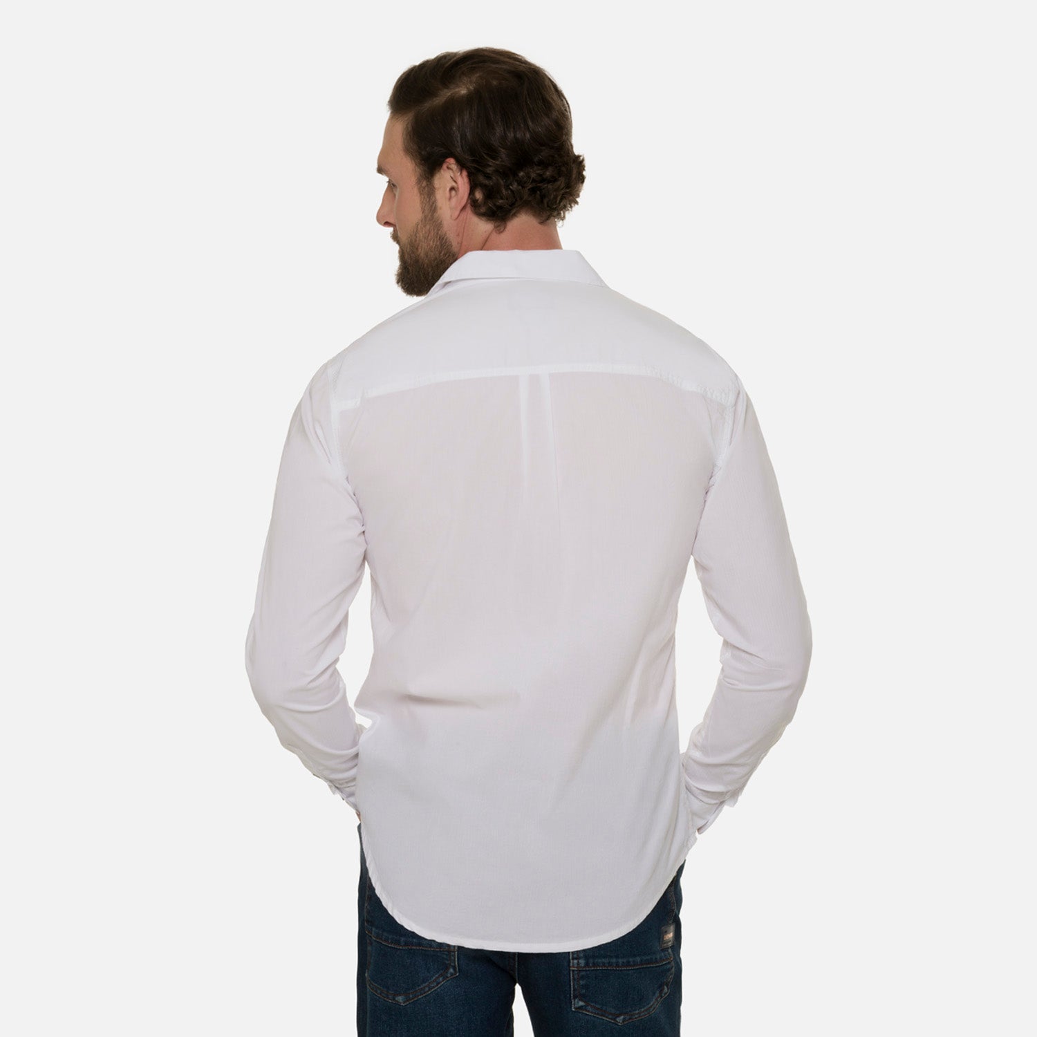 CAMISA MANGA LARGA COLOR BLANCO BLANCO
