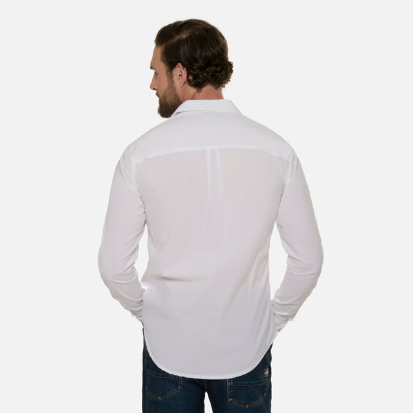 CAMISA MANGA LARGA COLOR BLANCO BLANCO