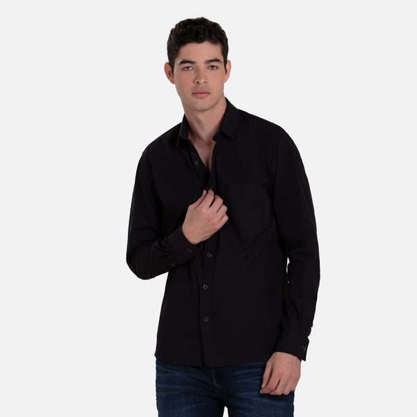 CAMISA MANGA LARGA COLOR NEGRO