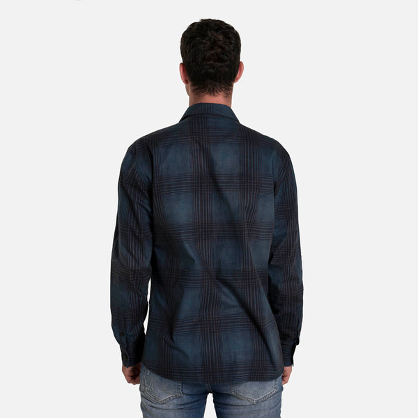 CAMISA MANGA LARGA COLOR AZUL NOCHE