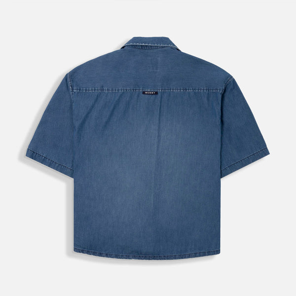 CAMISA MANGA CORTA COLOR AZUL MEDIO