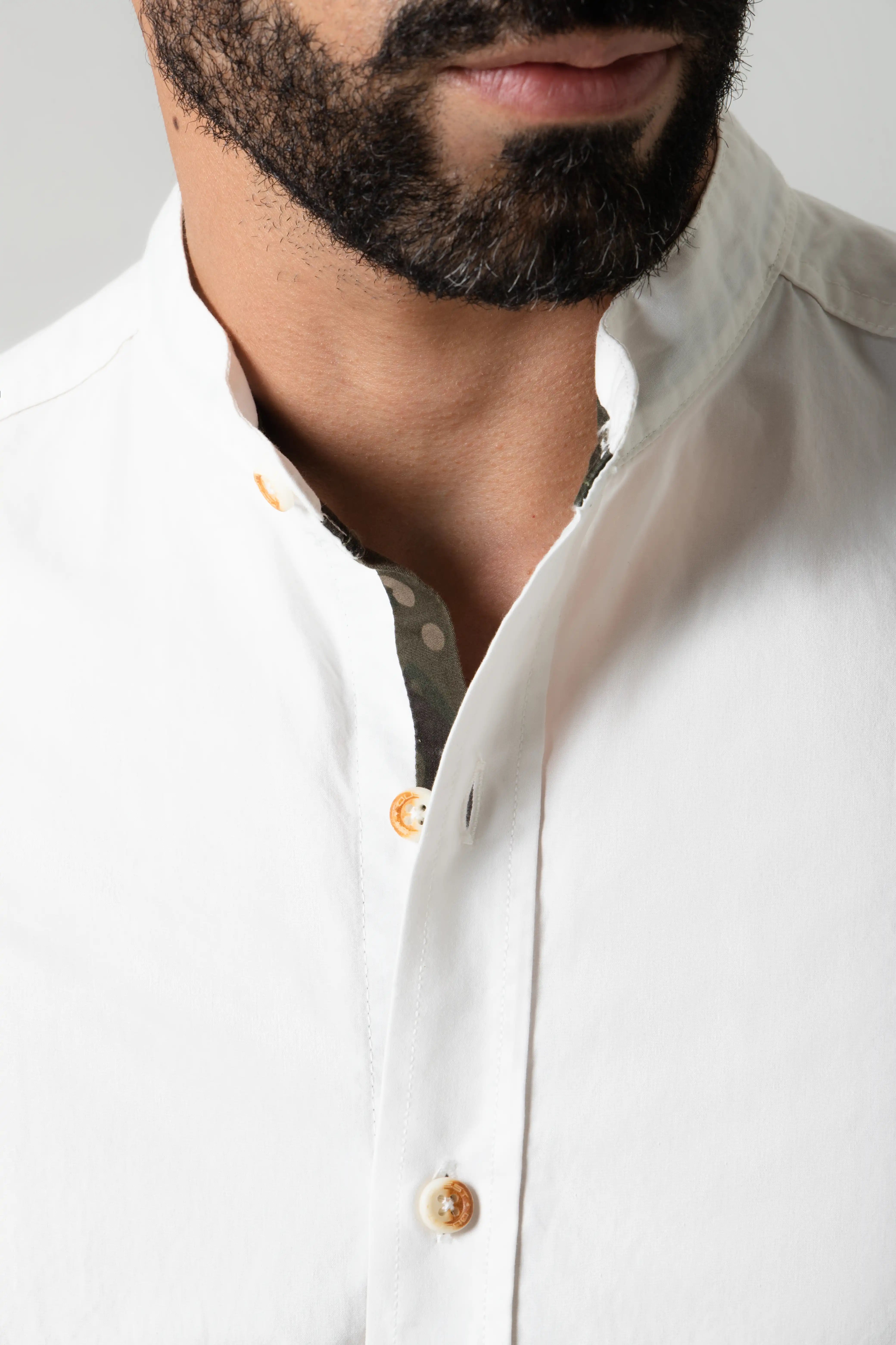 CAMISA MANGA CORTA COLOR IVORY