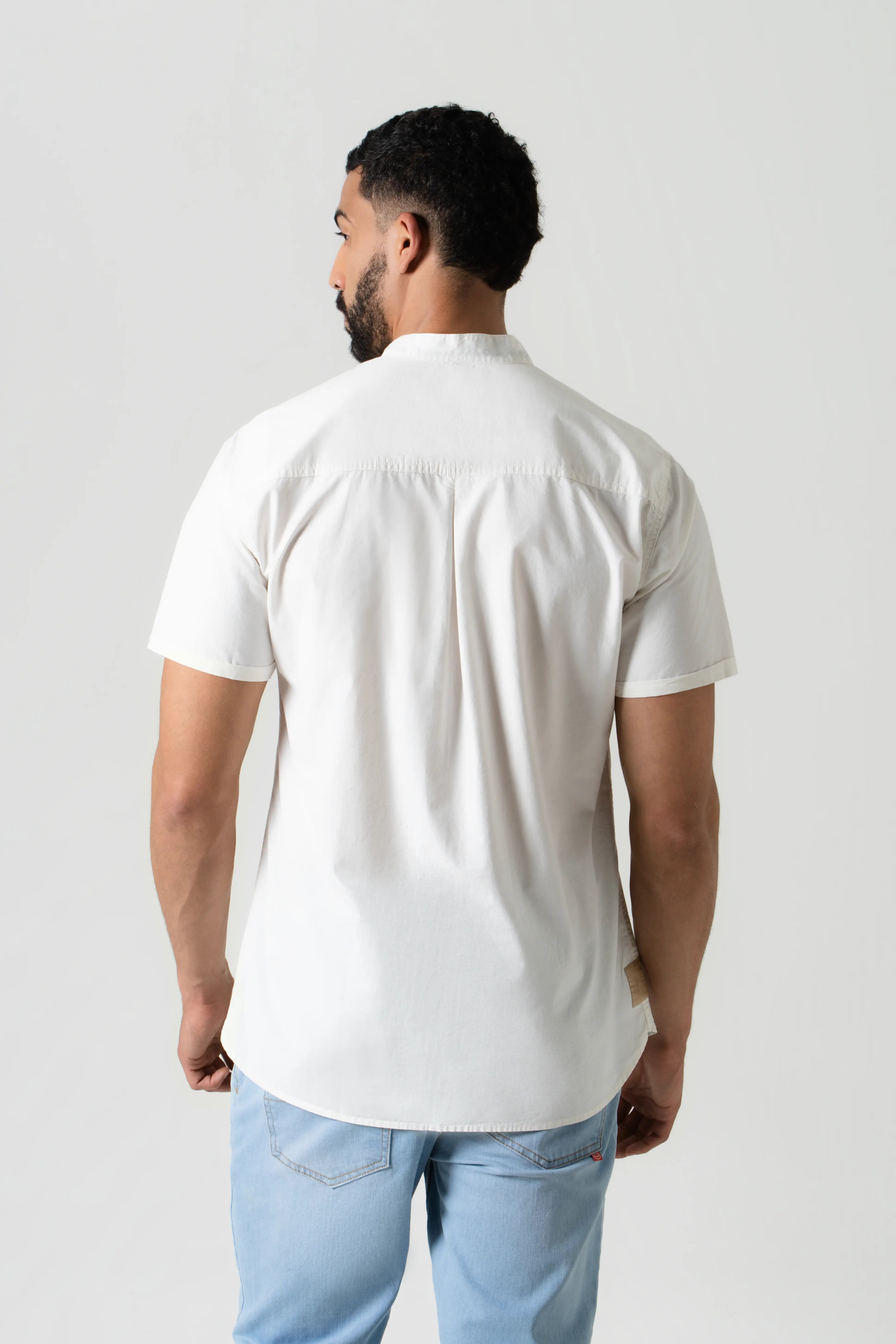 CAMISA MANGA CORTA COLOR IVORY