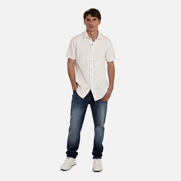CAMISA MANGA CORTA COLOR BLANCO OPTICO