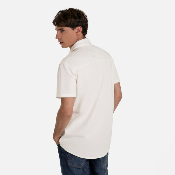 CAMISA MANGA CORTA COLOR BLANCO OPTICO