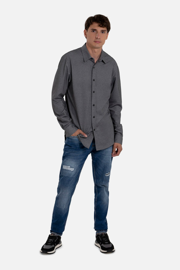 CAMISA MANGA LARGA COLOR NEGRO