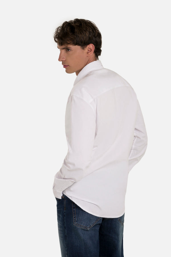 CAMISA MANGA LARGA COLOR BLANCO OPTICO