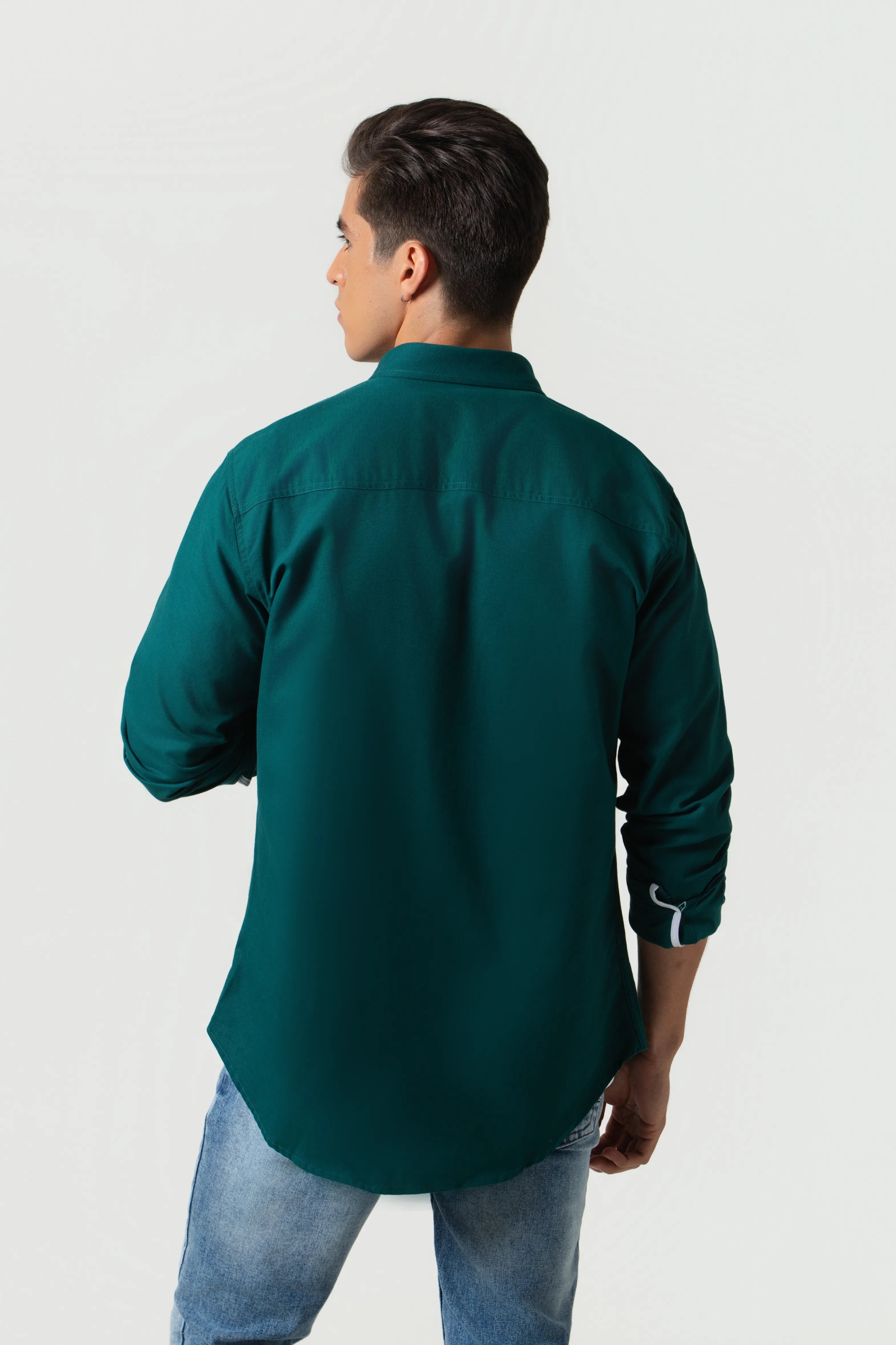 CAMISA MANGA LARGA COLOR VERDE TORMENTA