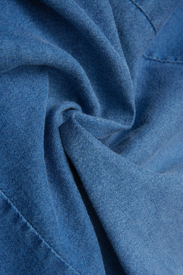 CAMISA MANGA LARGA COLOR AZUL MEDIO