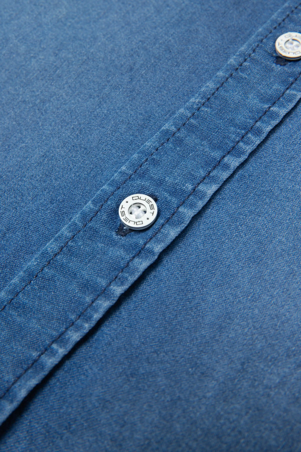 CAMISA MANGA LARGA COLOR AZUL MEDIO