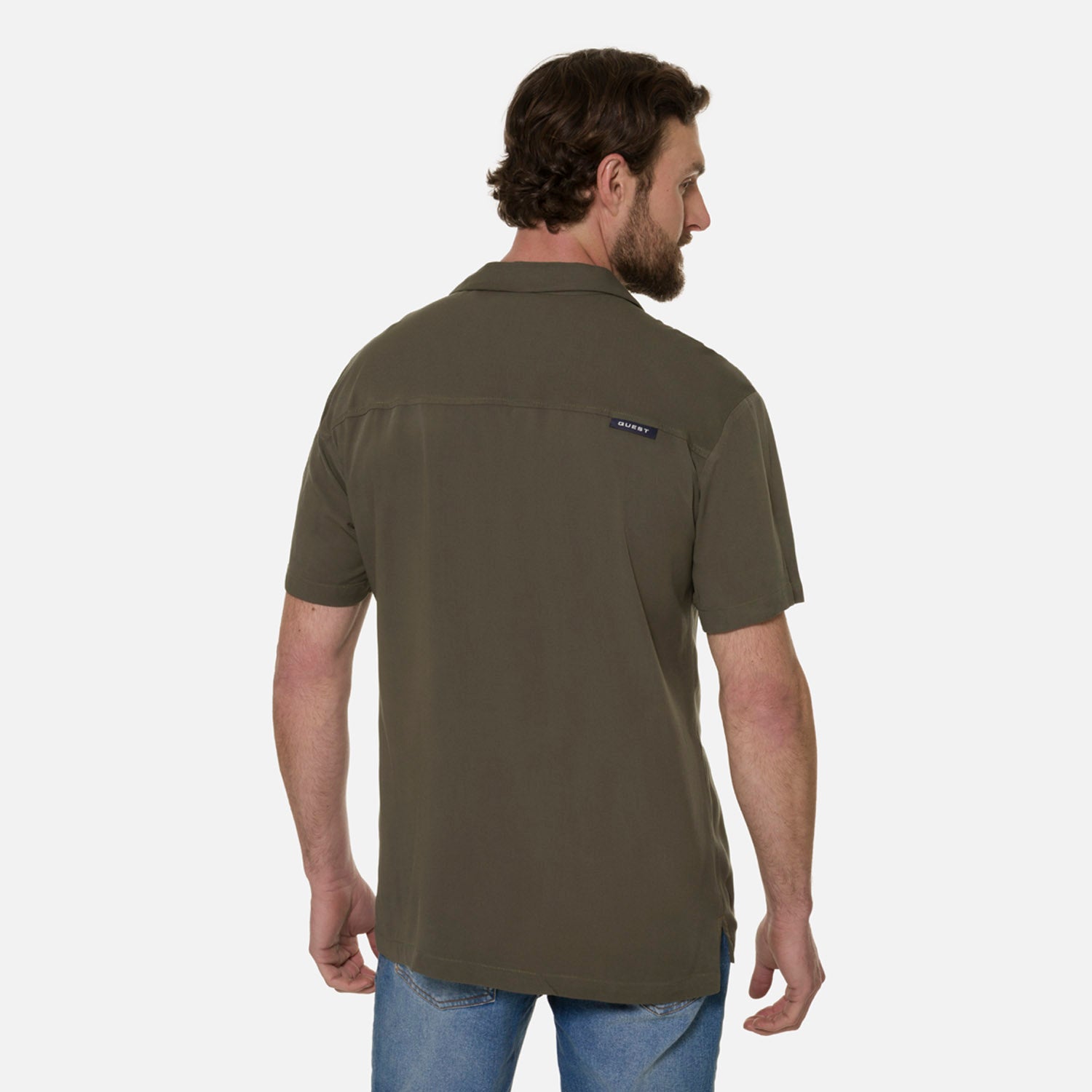 CAMISA MANGA CORTA COLOR VERDE MILITAR