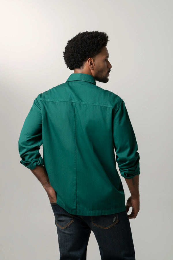CAMISA MANGA LARGA COLOR VERDE TORMENTA