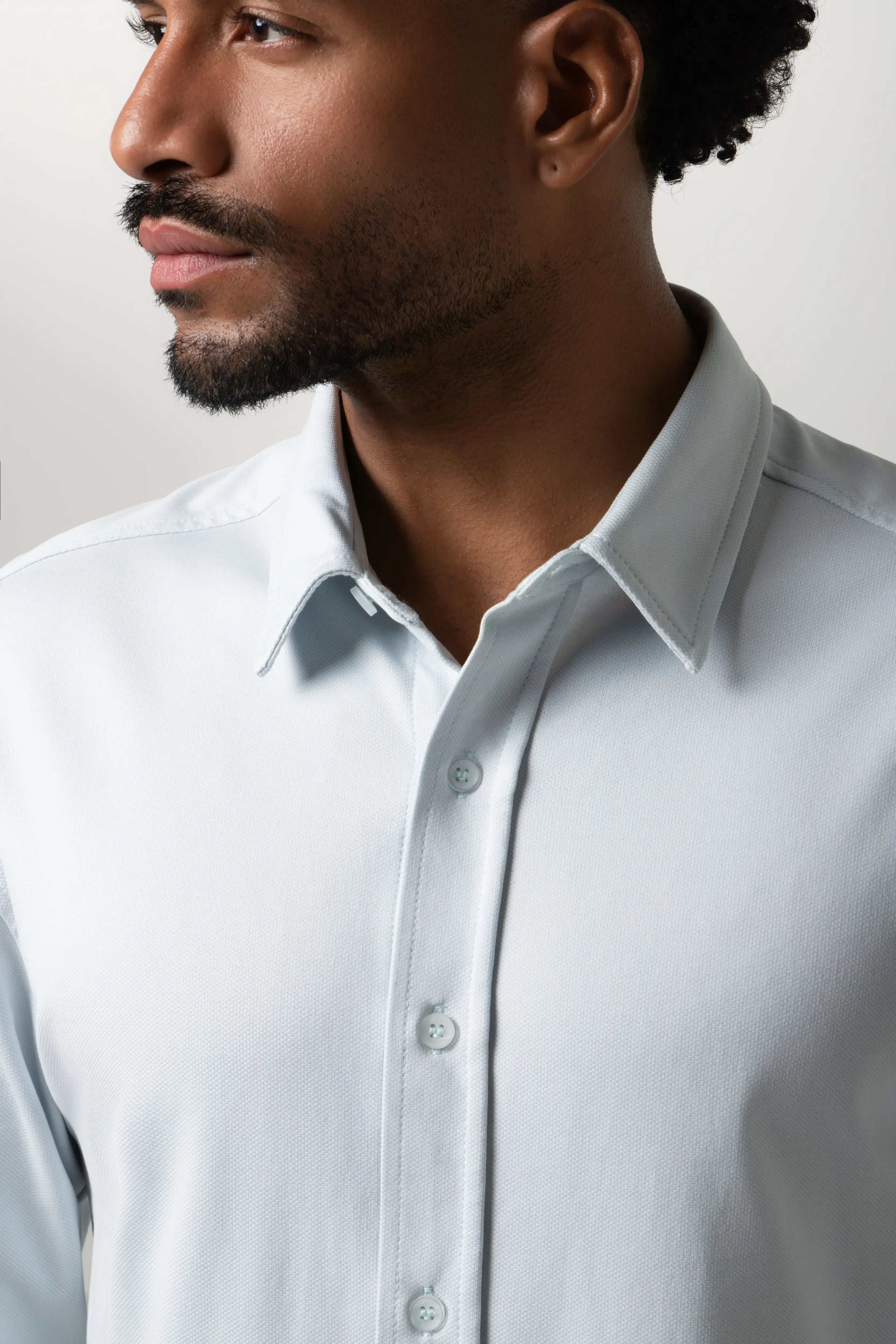 CAMISA MANGA LARGA COLOR AZUL BALADA