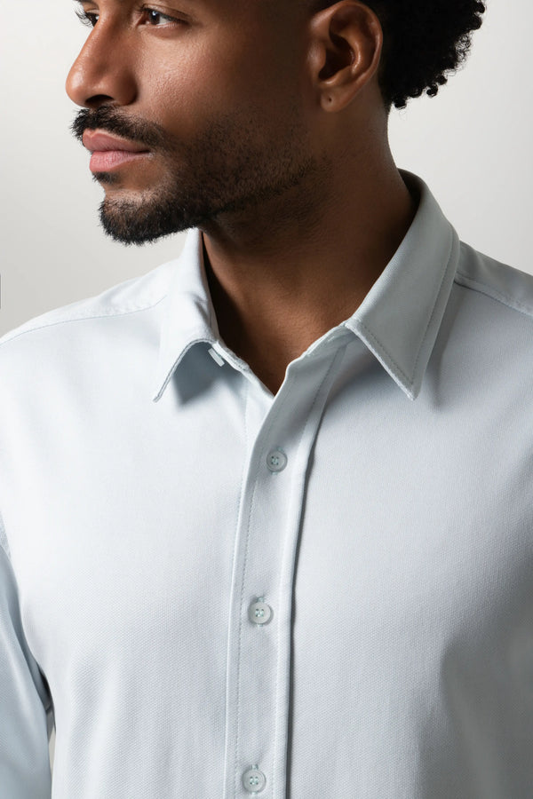 CAMISA MANGA LARGA COLOR AZUL BALADA