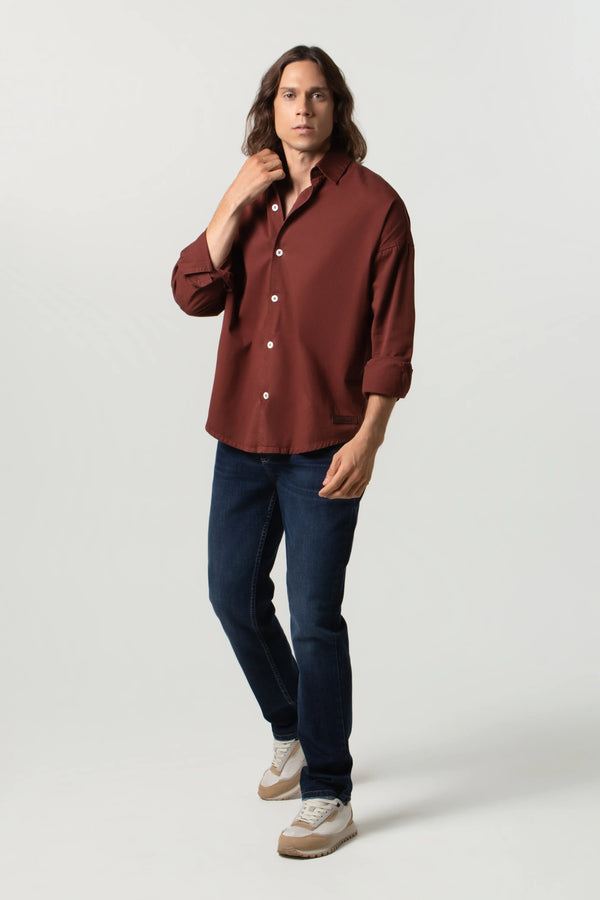 CAMISA MANGA LARGA COLOR BRUNETTE