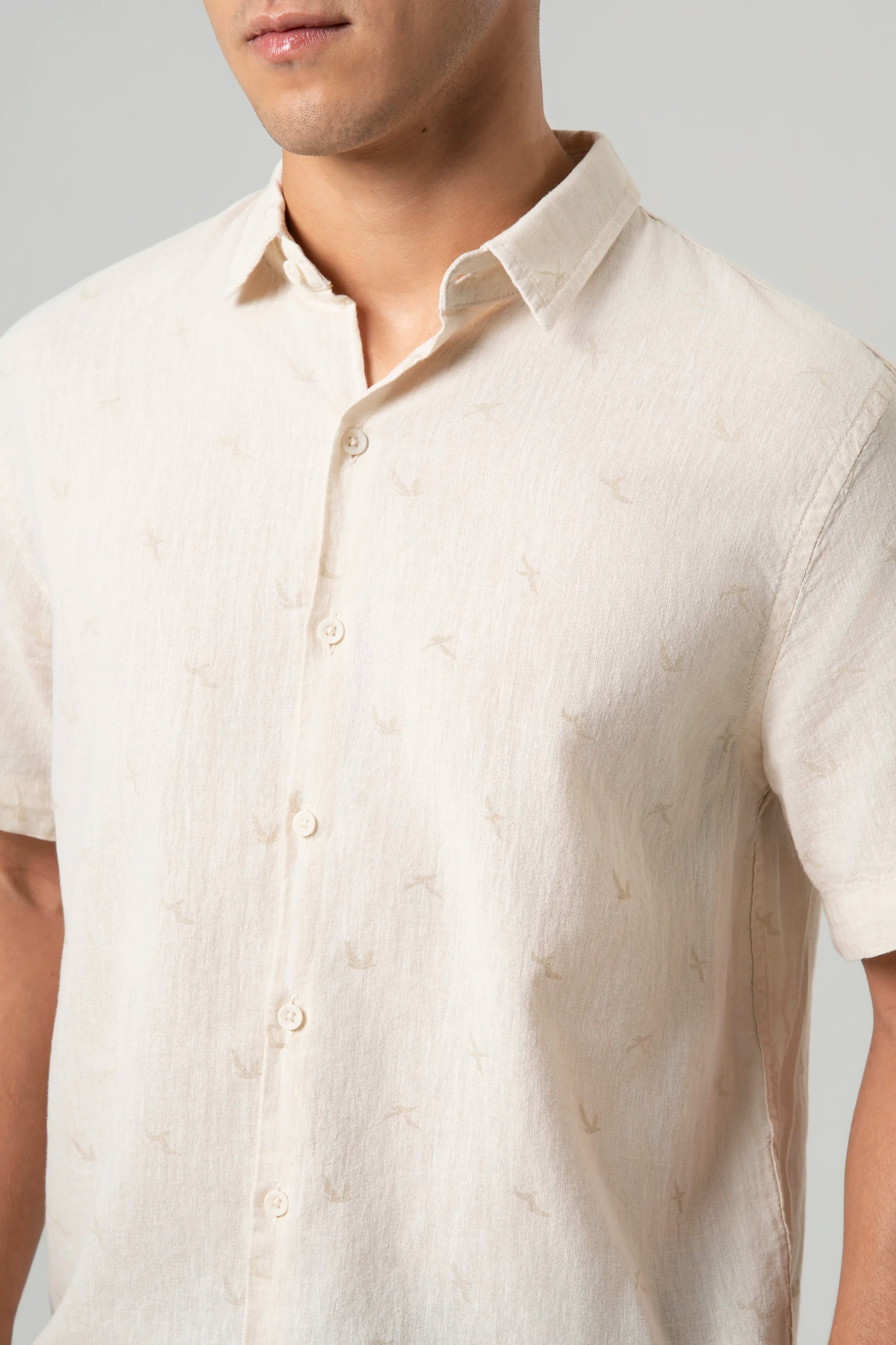 CAMISA MANGA CORTA COLOR CRUDO