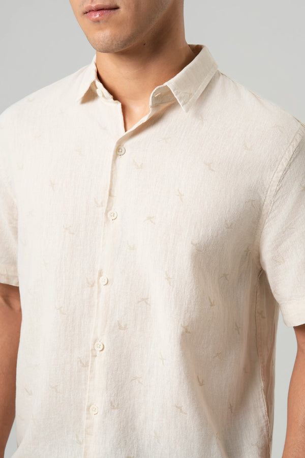 CAMISA MANGA CORTA COLOR CRUDO