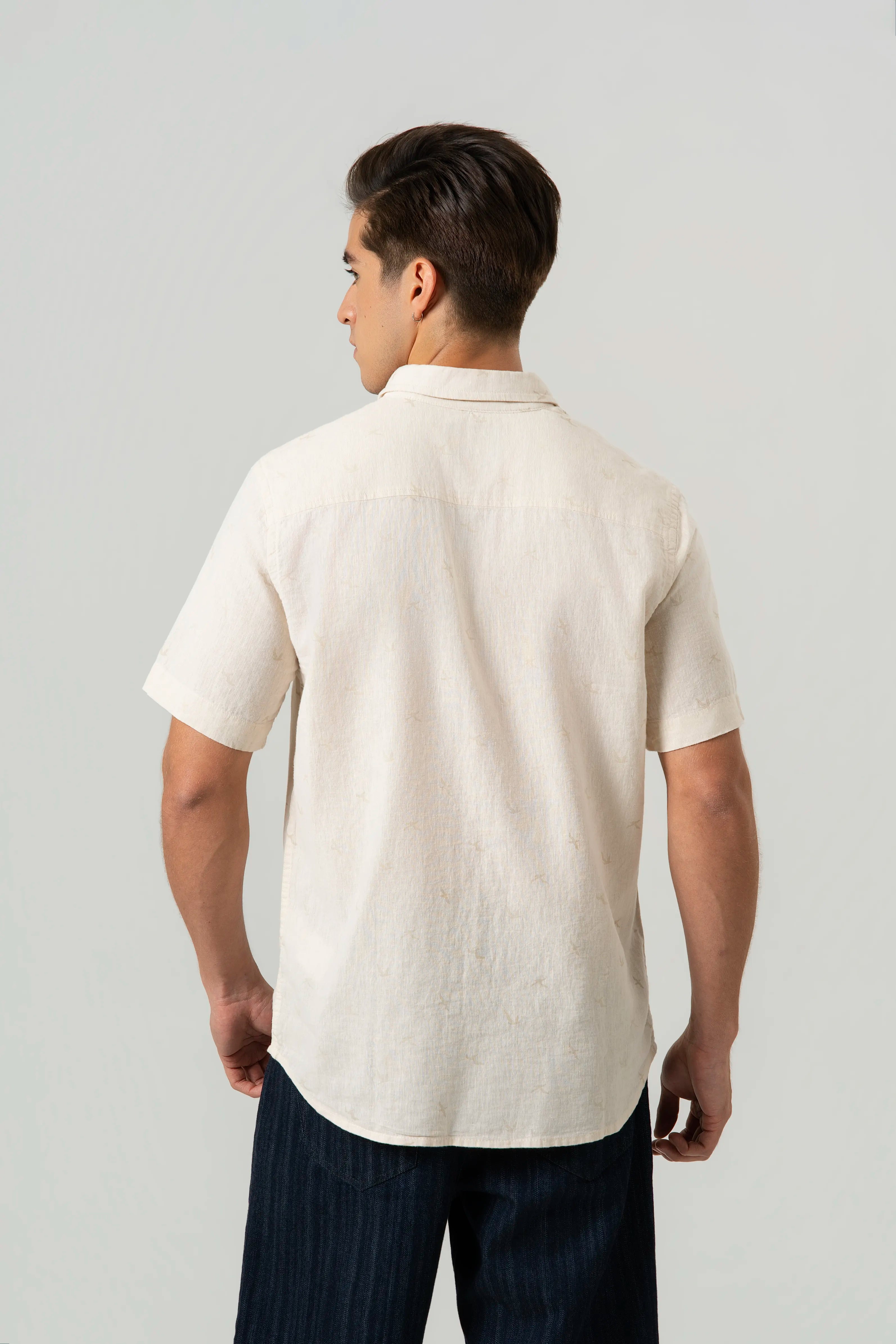 CAMISA MANGA CORTA COLOR CRUDO