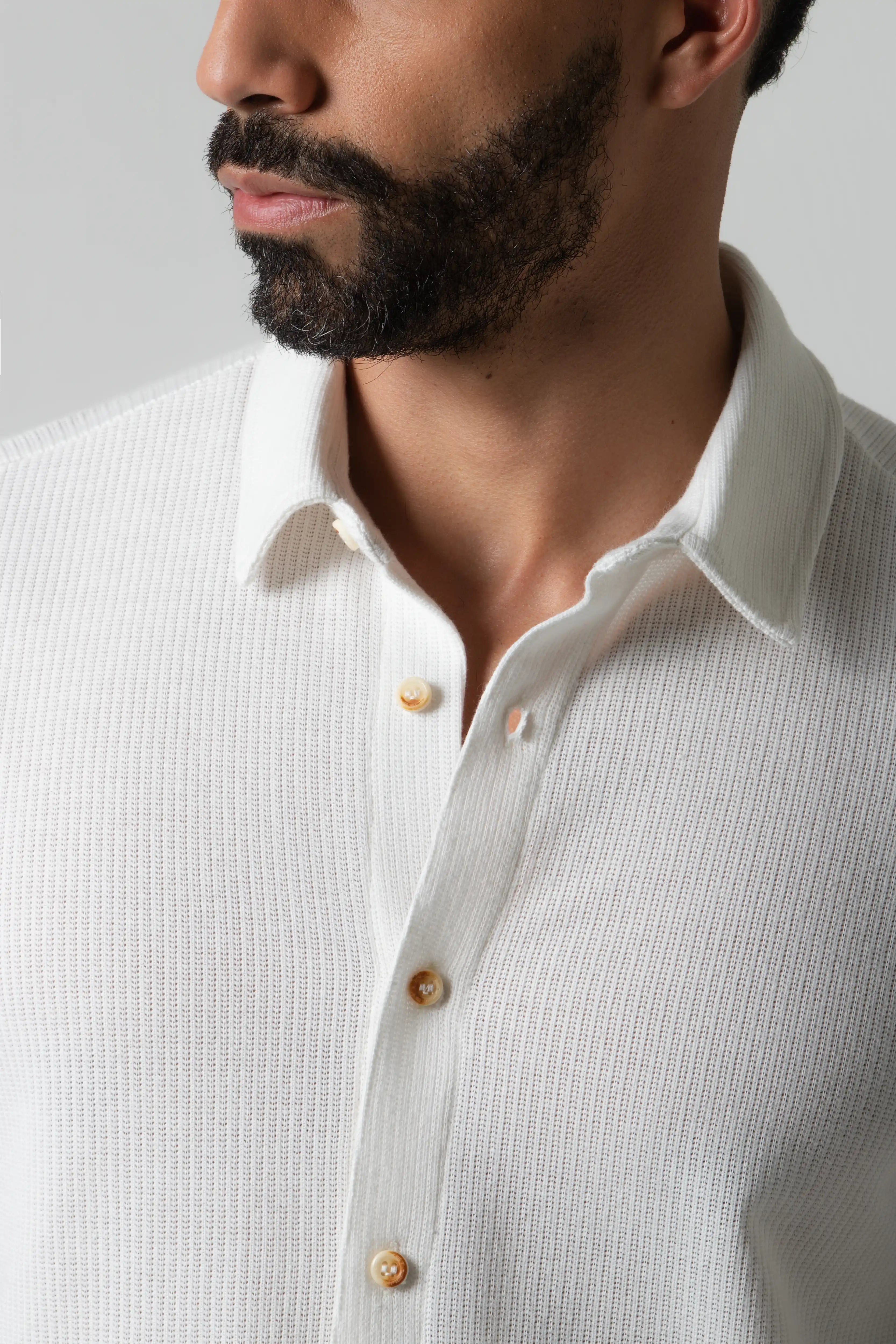 CAMISA MANGA CORTA COLOR IVORY