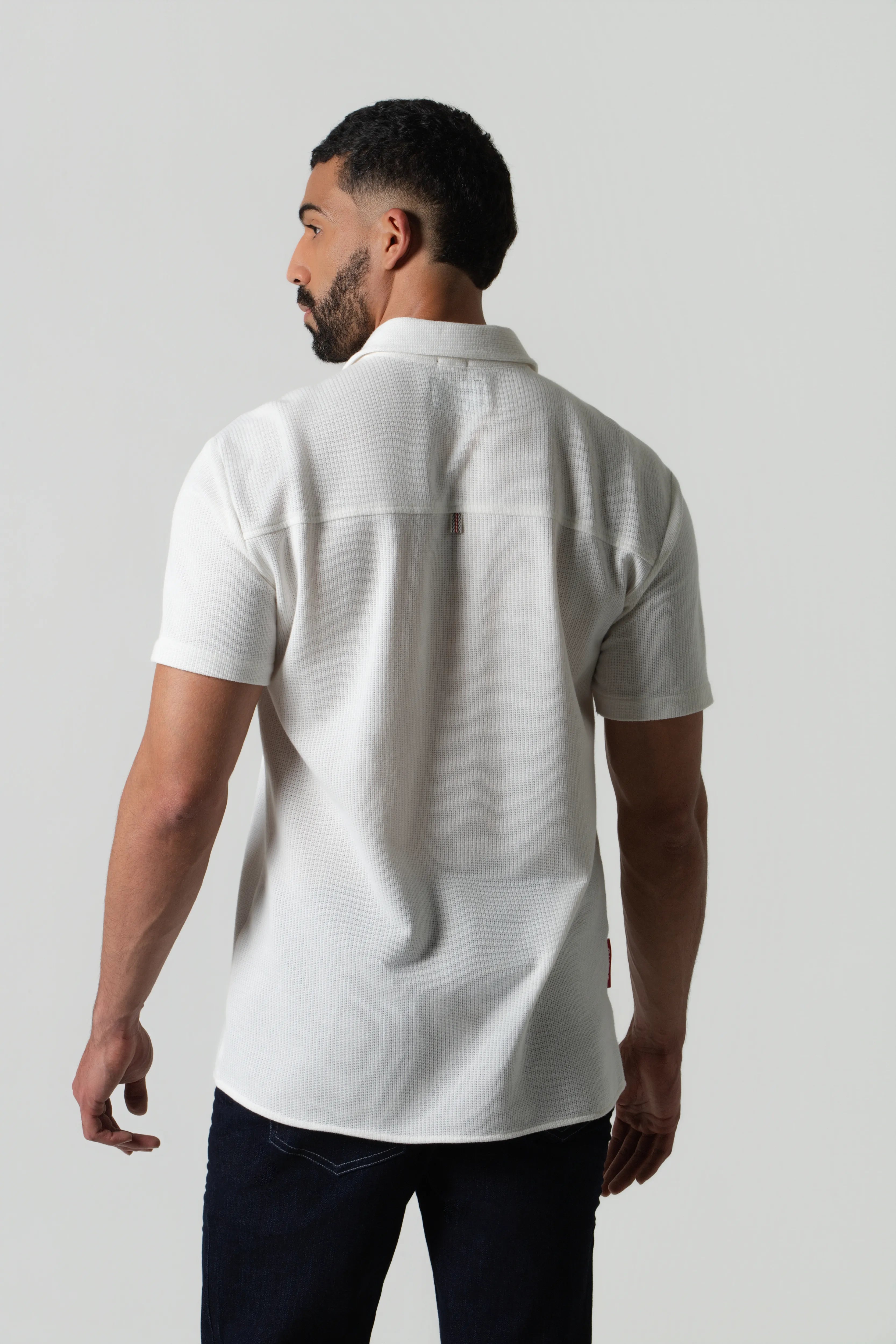 CAMISA MANGA CORTA COLOR IVORY