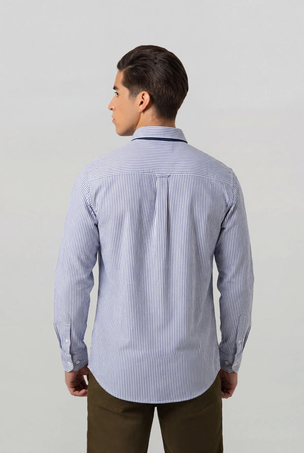 CAMISA MANGA LARGA COLOR AZUL OSCURO