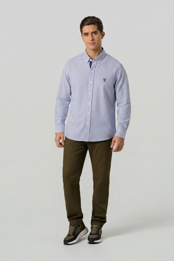CAMISA MANGA LARGA COLOR AZUL OSCURO