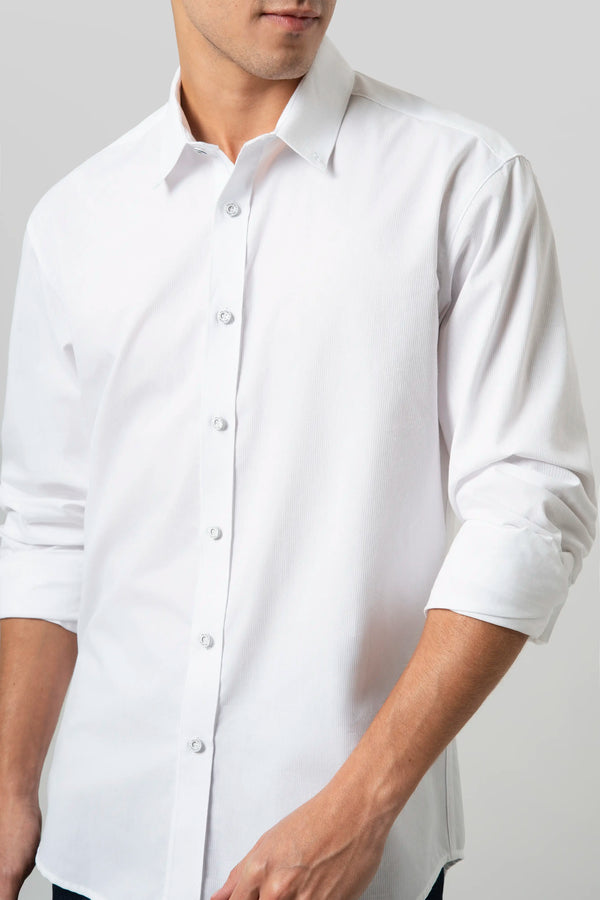 CAMISA MANGA LARGA COLOR BLANCO OPTICO