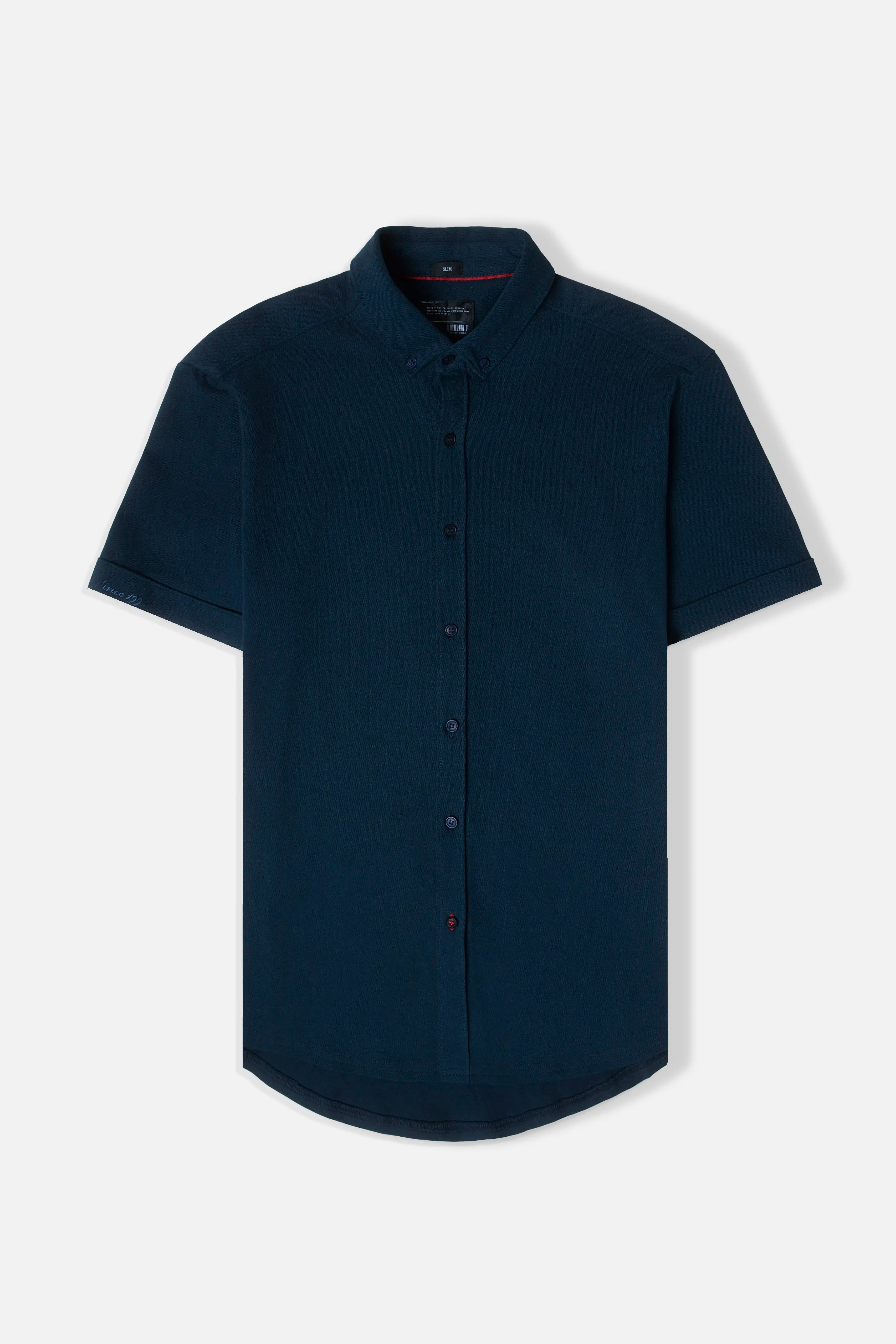 CAMISA MANGA CORTA COLOR AZUL OSCURO