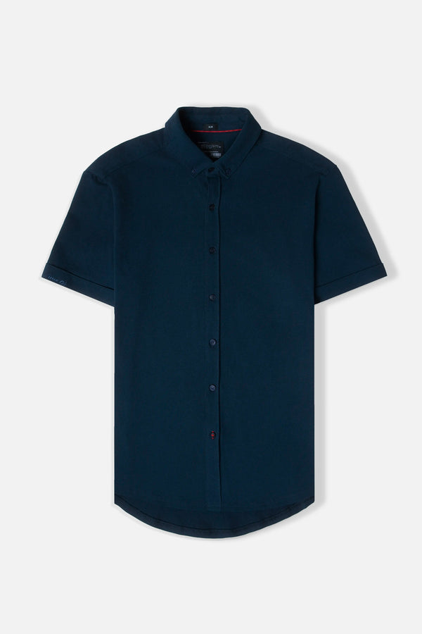 CAMISA MANGA CORTA COLOR AZUL OSCURO