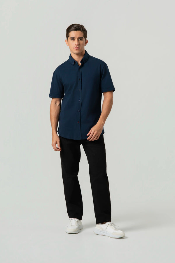CAMISA MANGA CORTA COLOR AZUL OSCURO