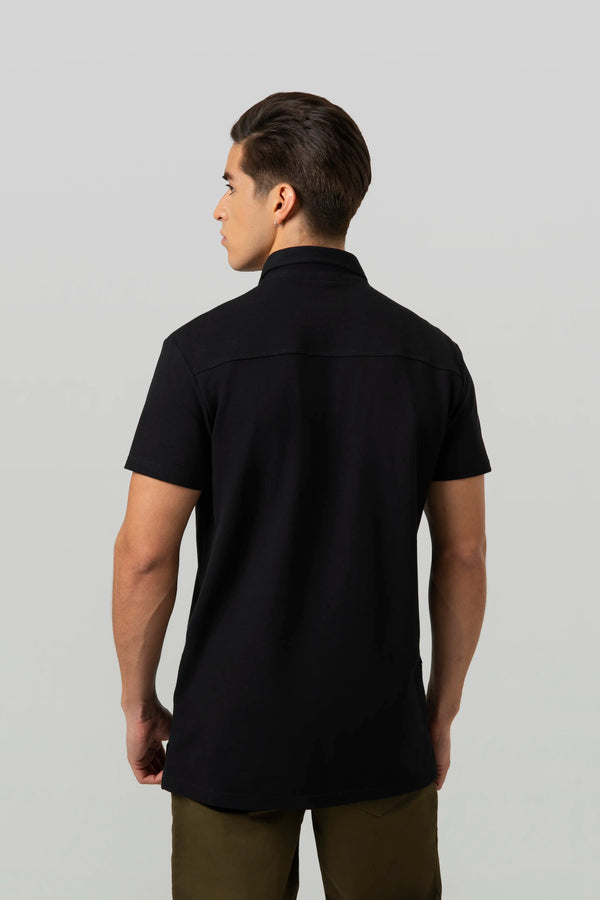 CAMISA MANGA CORTA COLOR NEGRO
