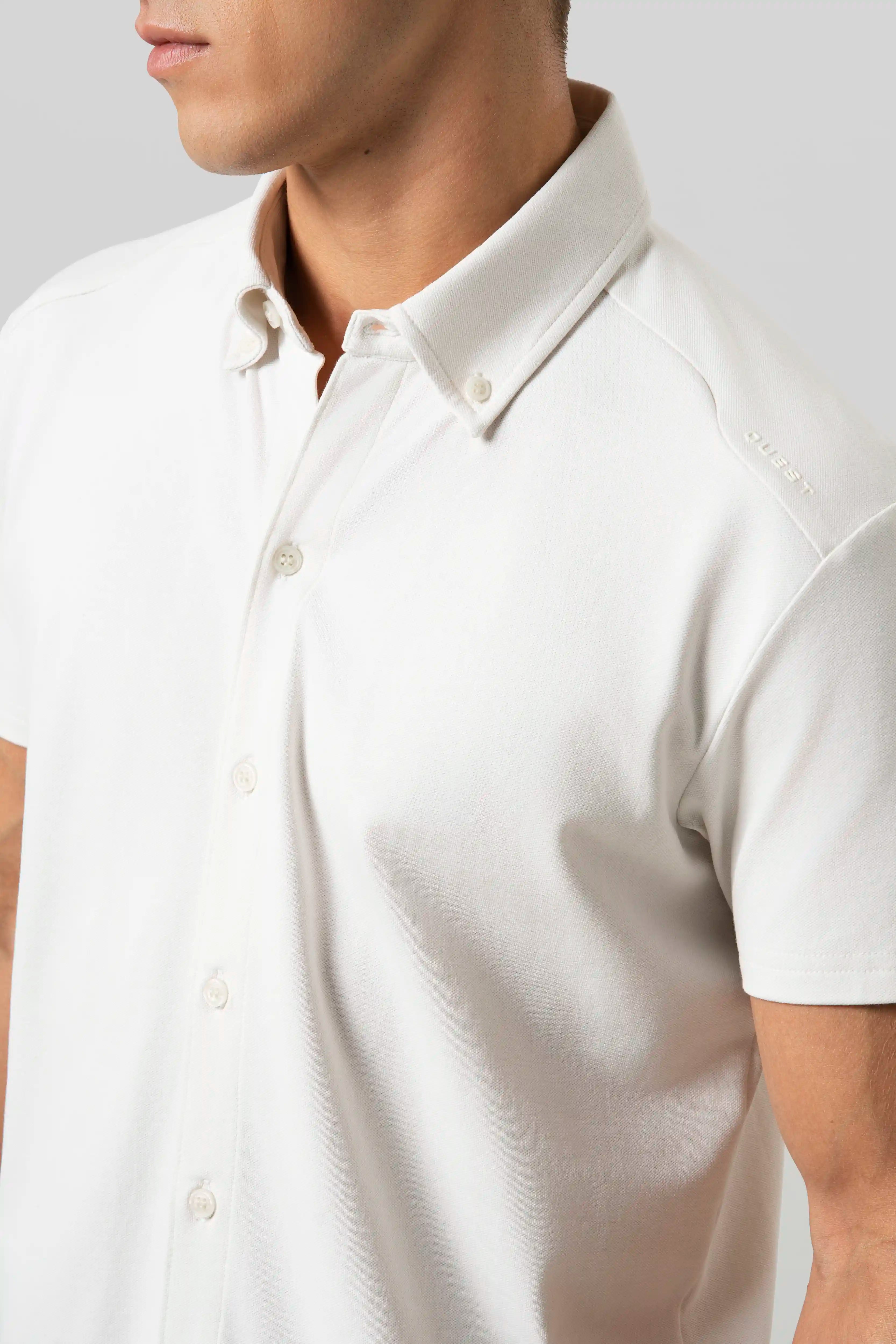 CAMISA MANGA CORTA COLOR IVORY