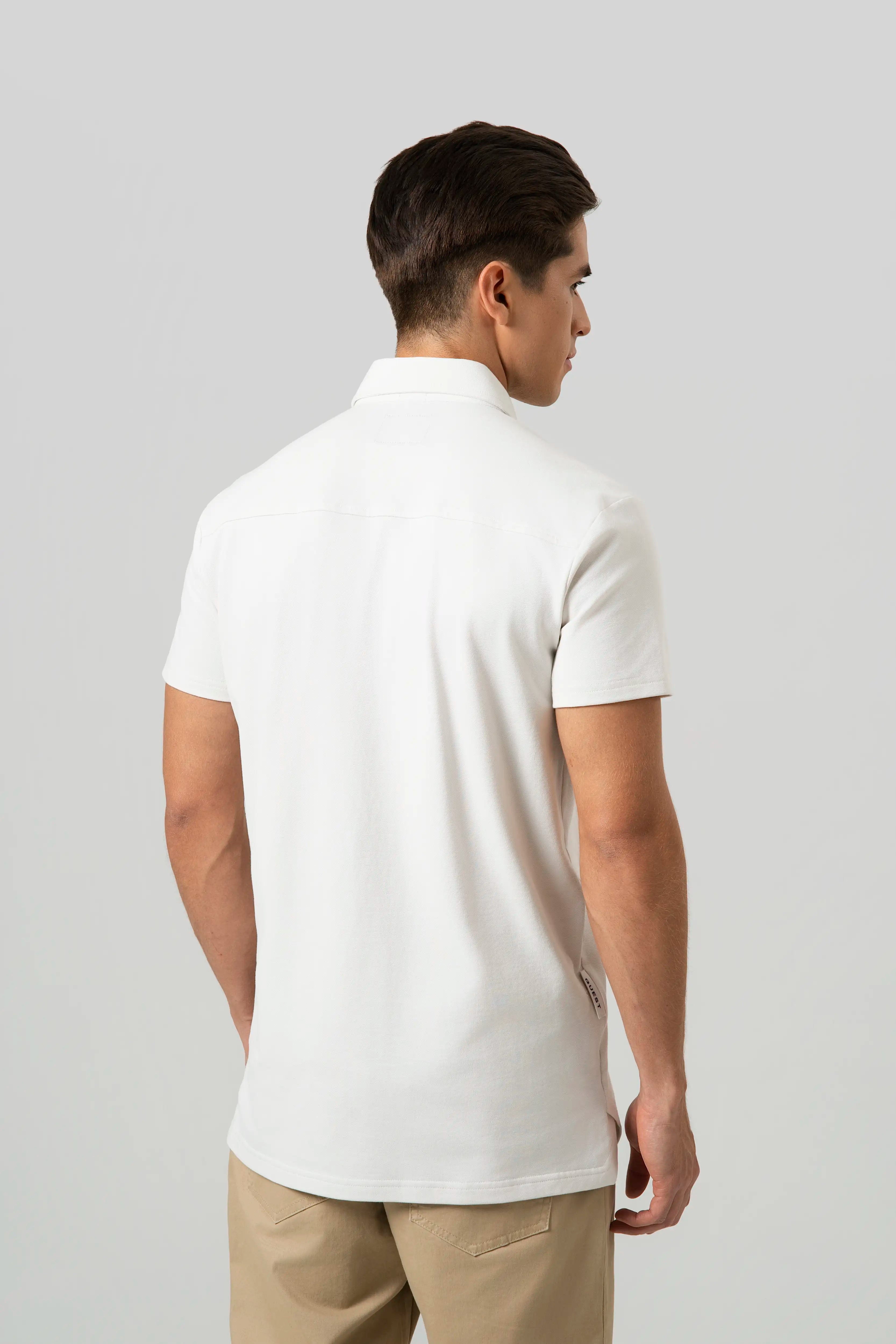 CAMISA MANGA CORTA COLOR IVORY