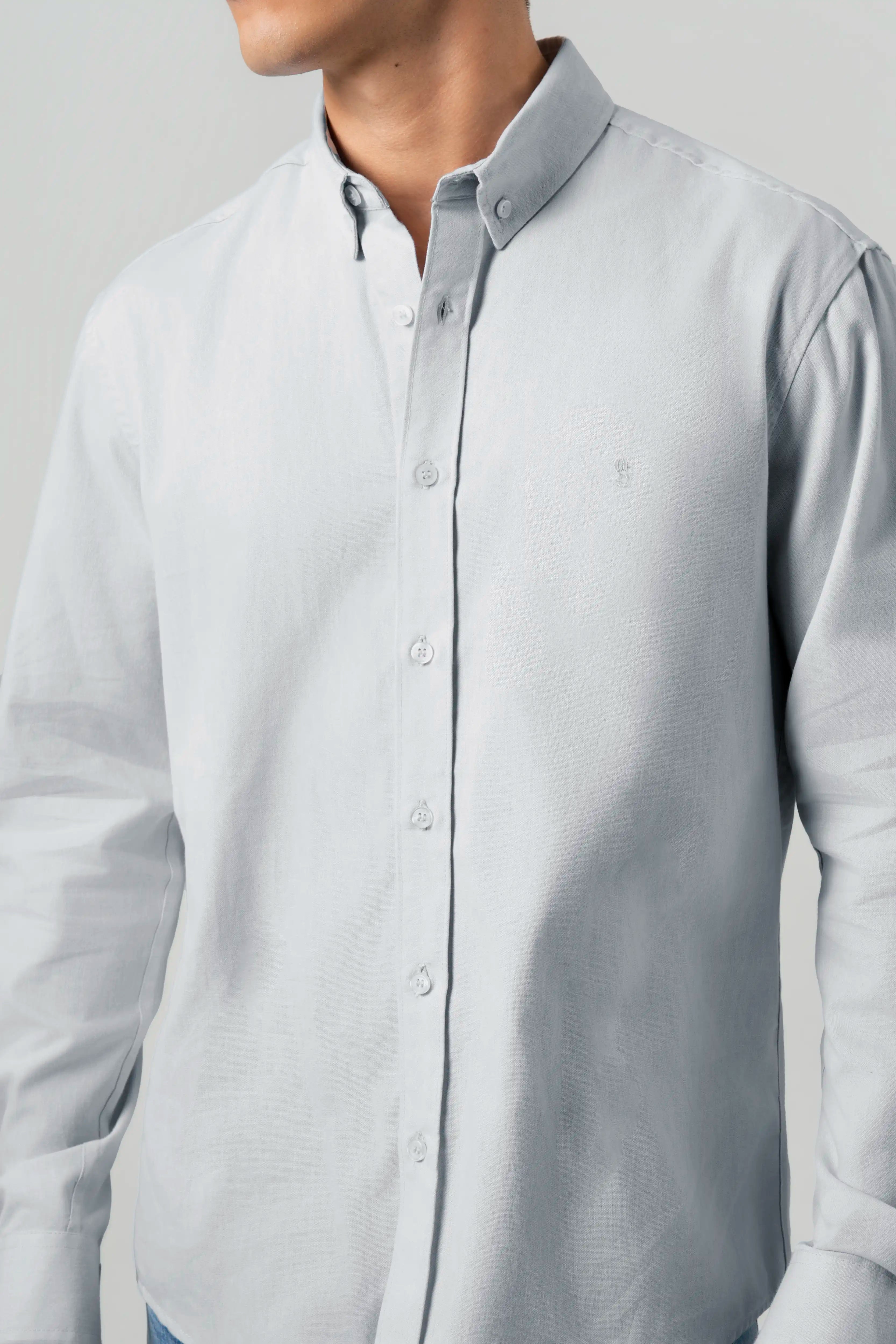 CAMISA MANGA CORTA COLOR AZUL HIELO
