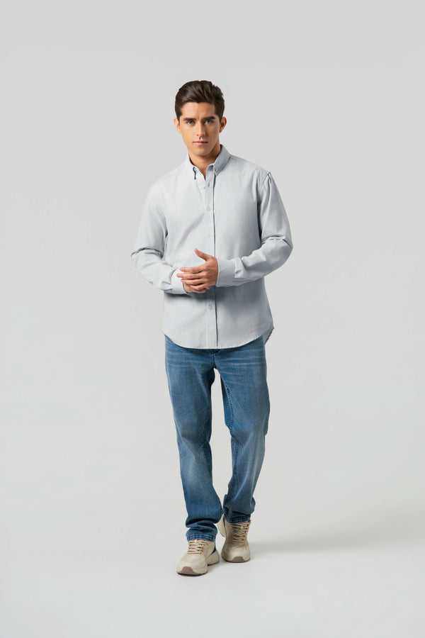 CAMISA MANGA CORTA COLOR AZUL HIELO