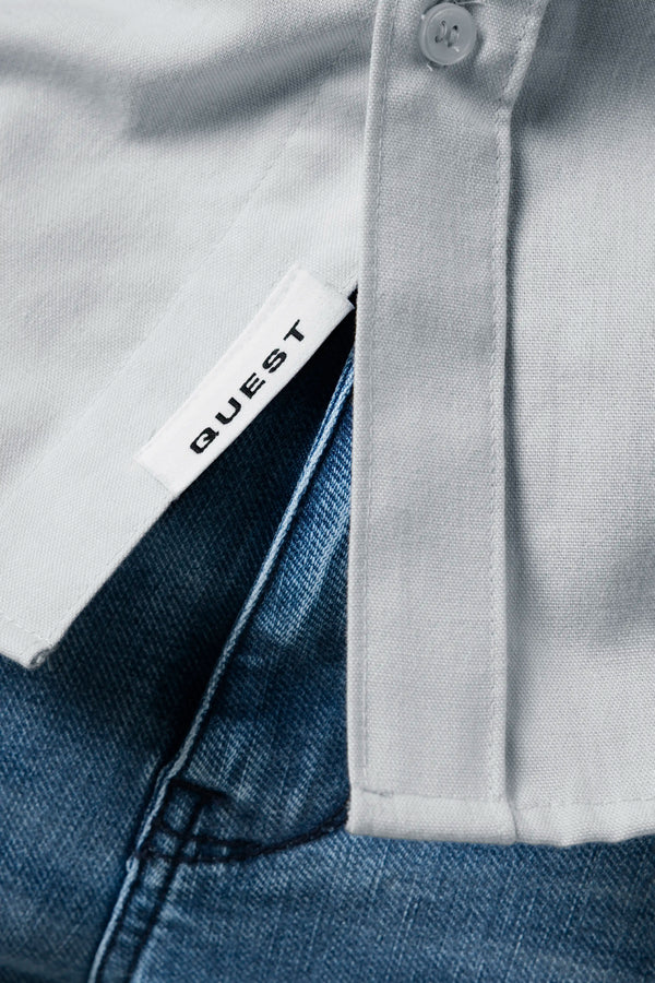 CAMISA MANGA CORTA COLOR AZUL HIELO