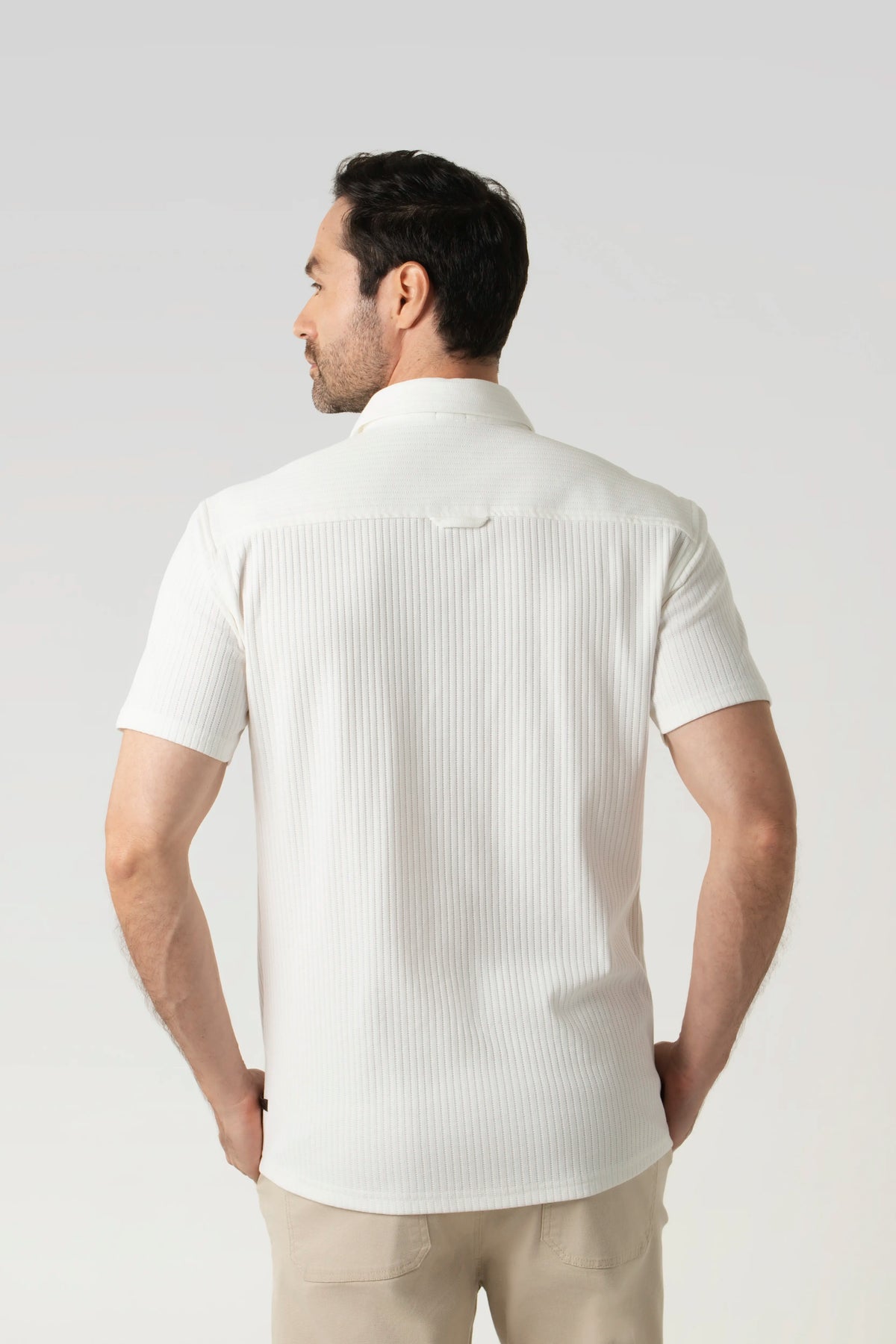 CAMISA MANGA CORTA COLOR IVORY