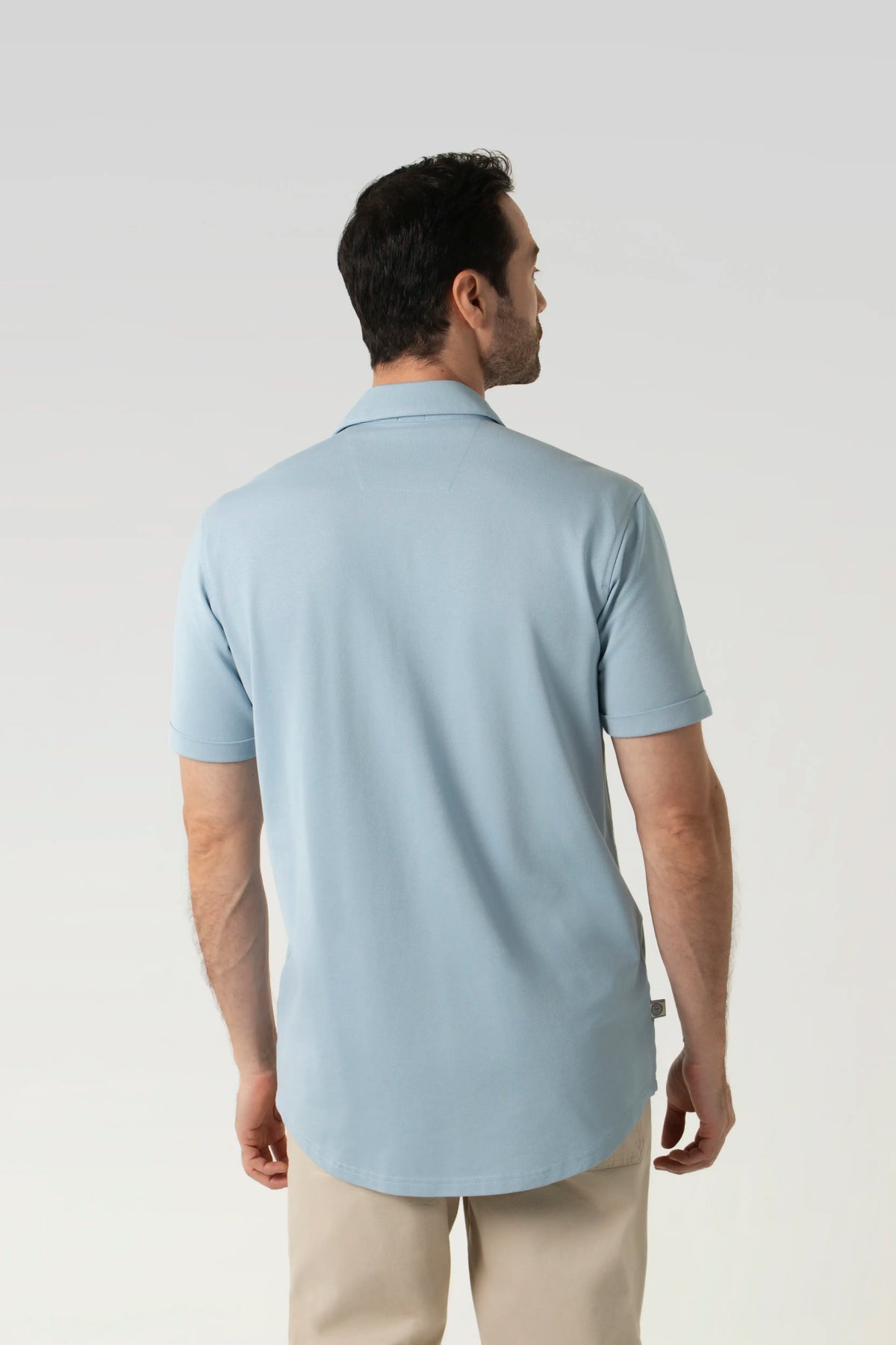 CAMISA MANGA CORTA COLOR AZUL GLACIAR