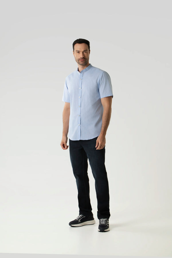 CAMISA MANGA CORTA COLOR AZUL CLARO