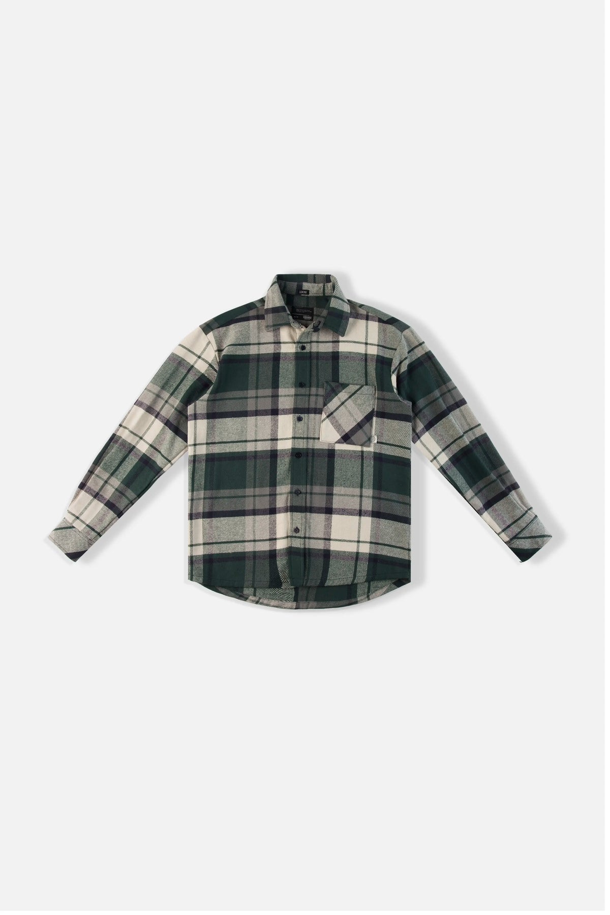 CAMISA MANGA LARGA COLOR VERDE OSCURO