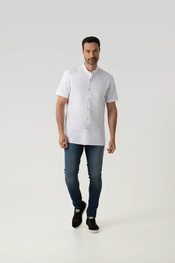 CAMISA MANGA CORTA COLOR BLANCO