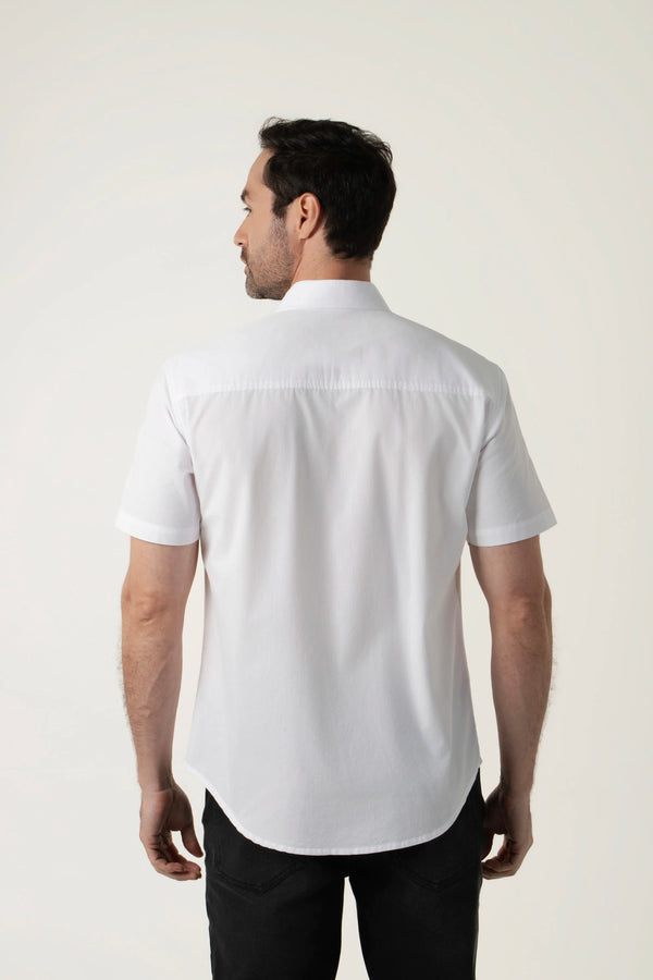 CAMISA MANGA CORTA COLOR BLANCO OPTICO