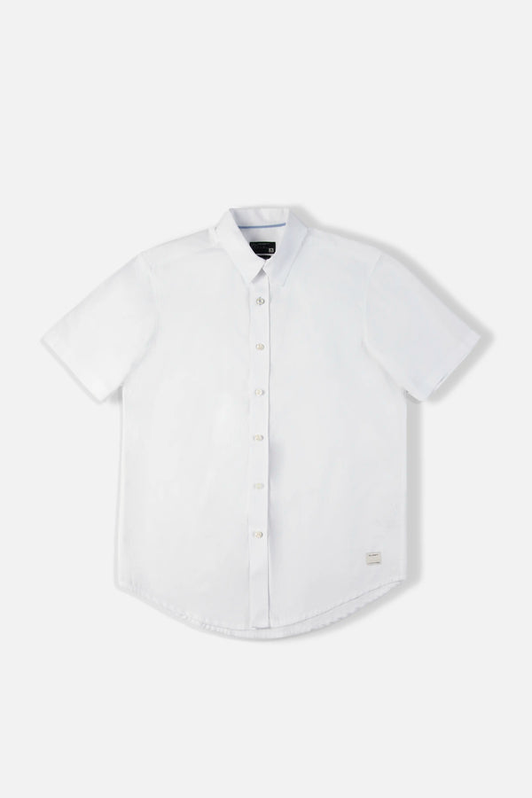 CAMISA MANGA CORTA COLOR BLANCO OPTICO